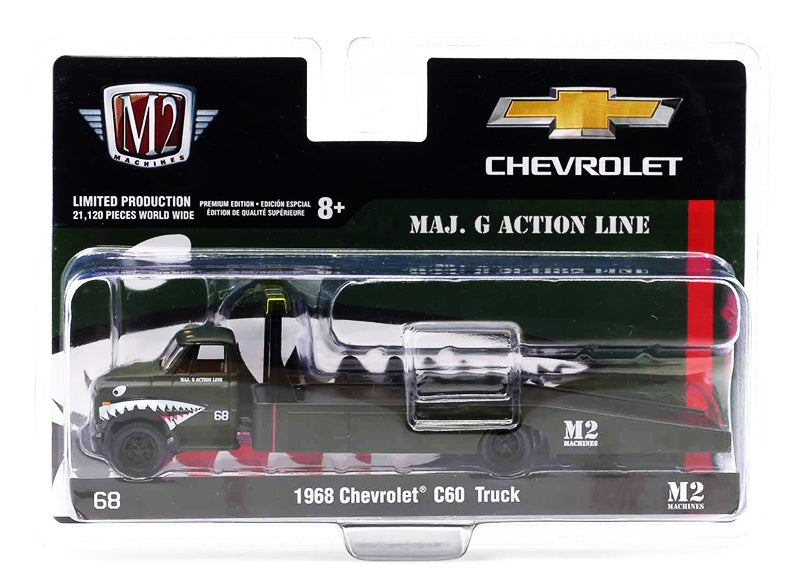 M2 Machines 1/64 MAJ. G Action Line - 1968 Chevrolet C60 Ramp Truck Auto-Hauler Hobby Exclusive Release S01