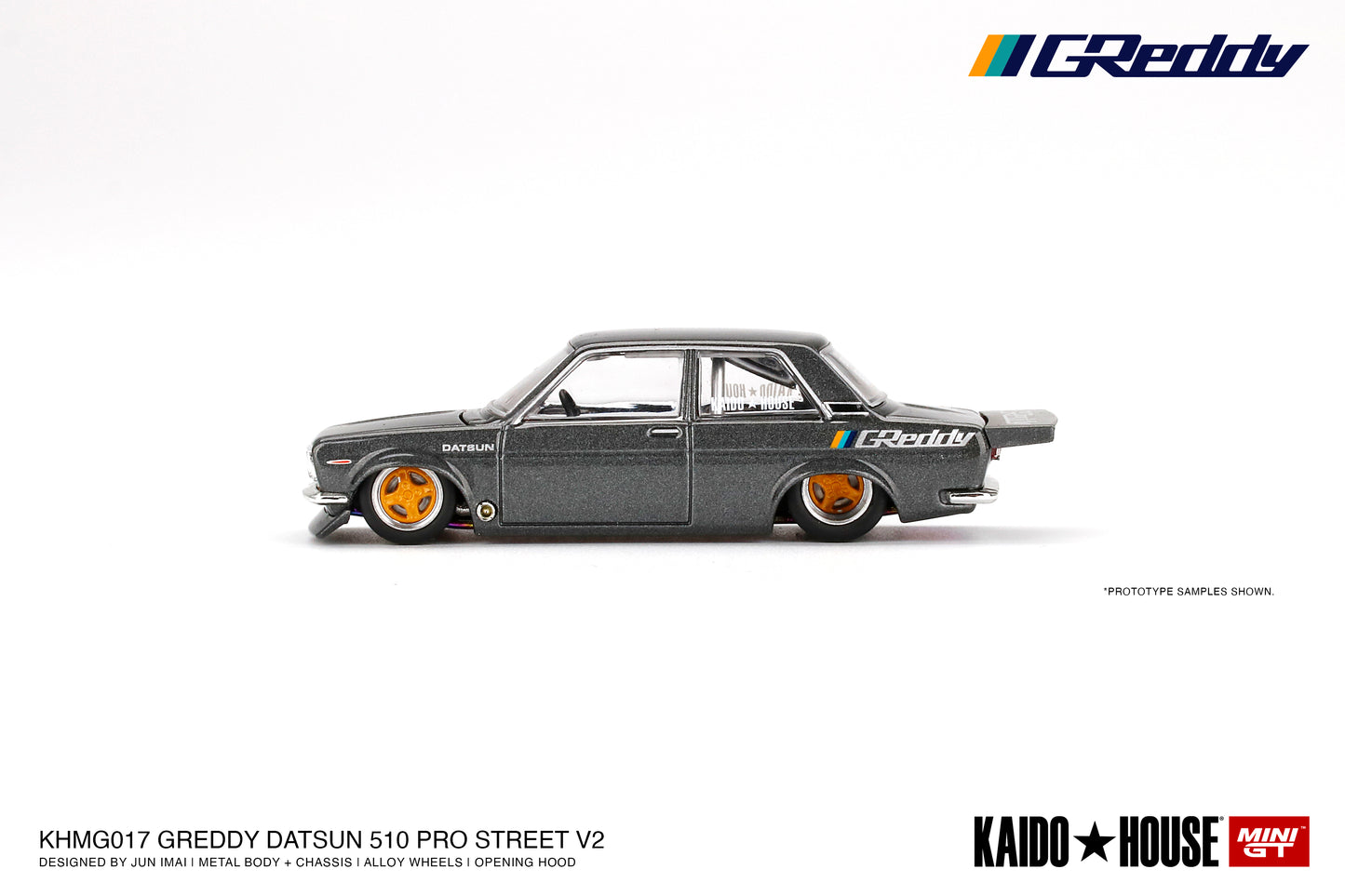 Mini GT 1:64 Kaido House Datsun 510 Pro Street GREDDY Grey