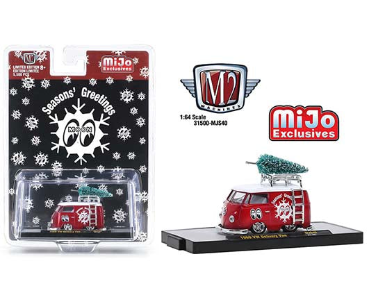 M2 Machines 1:64 Auto Thentics - Mijo Exclusive - 1960 Volkswagen Delivery Van Mooneyes Red