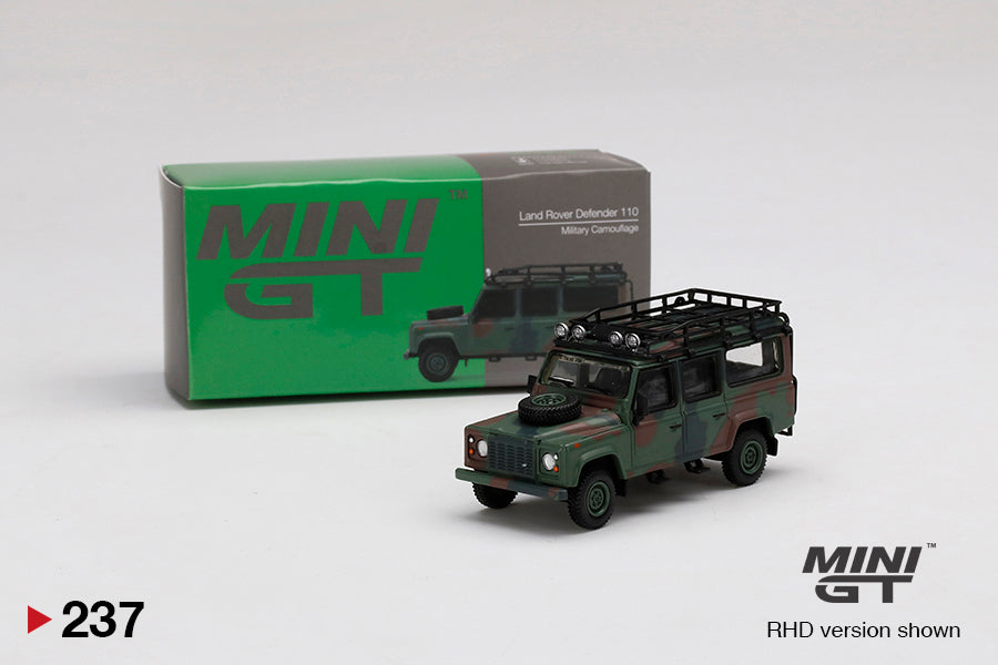 Mini GT 1:64 Hong Kong Exclusive Land Rover Defender 110 Military Camouflage (in Box Packaging)