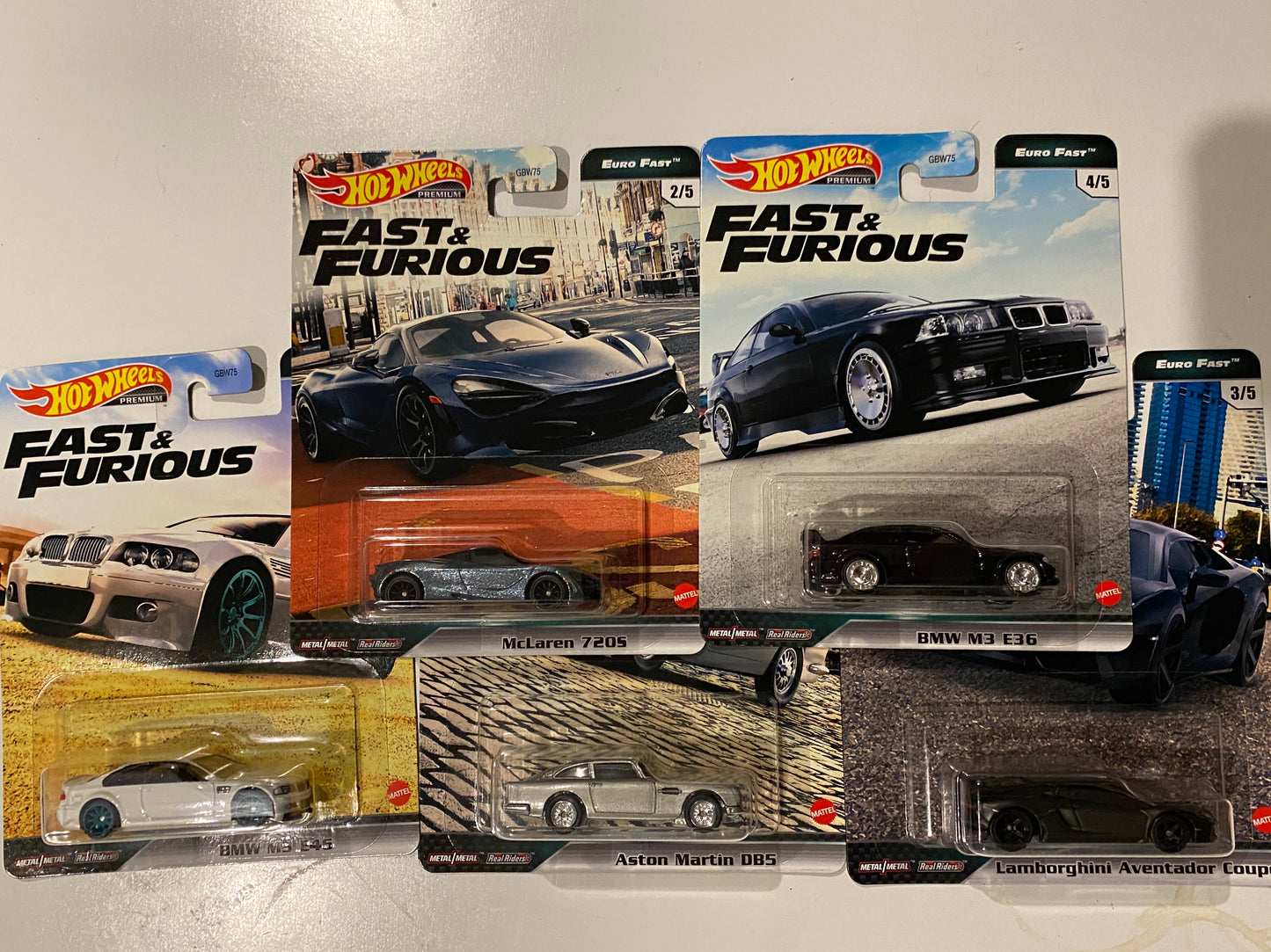 Hot Wheels 1/64 Fast and Furious Euro Fast "K " case (set of 5)
