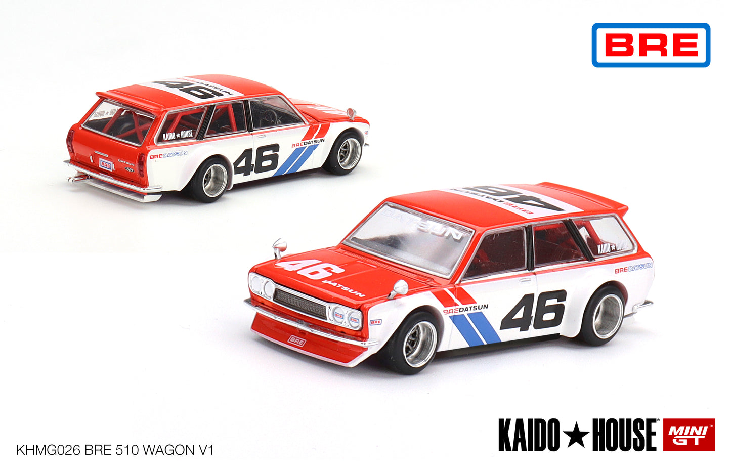 Mini GT 1/64 Kaido★House Datsun 510 Wagon BRE V1 Red