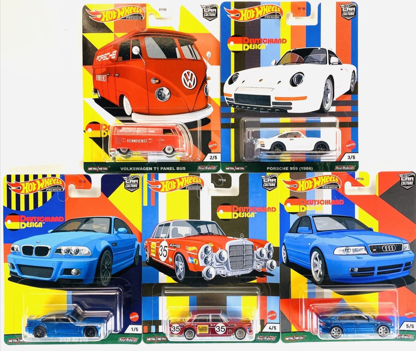 HOT WHEELS 1:64 2021 CAR CULTURE DEUTSCHLAND DESIGN (Set of 5 Cars)