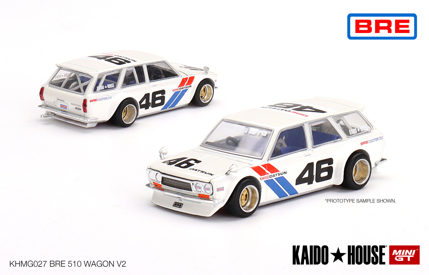 Mini GT 1/64 Kaido★House Datsun 510 Wagon BRE V2 White