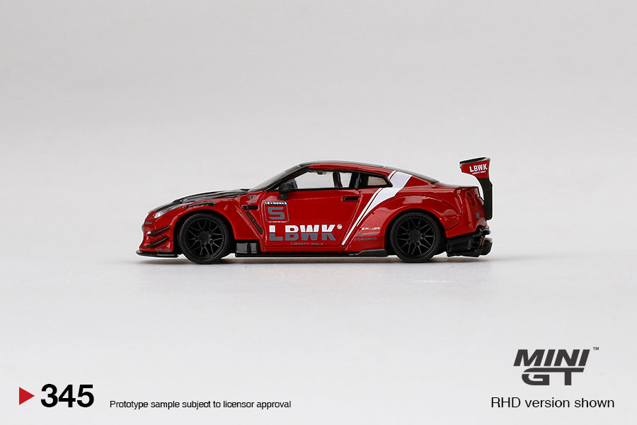 Mini GT 1/64 LB★WORKS Nissan GT-R R35 Type 2 Rear Wing ver 3 Red LB Work Livery 2.0 ***in clamshell blisters***