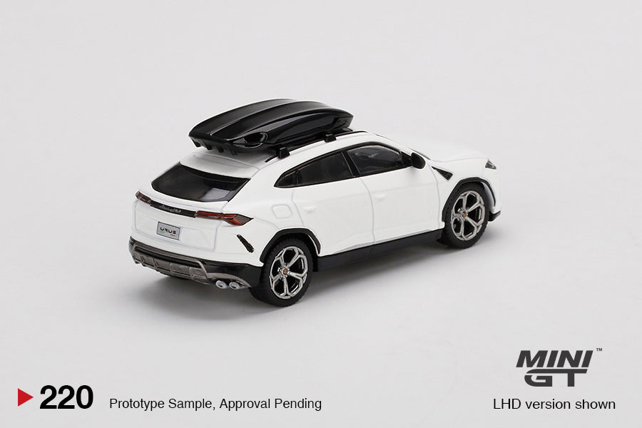 Mini GT 1:64 Lamborghini Urus Bianco Monocerus Matt w/ Roof Box ***in clamshell blisters***