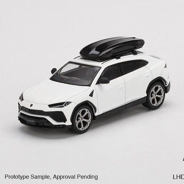 Mini GT 1:64 Lamborghini Urus Bianco Monocerus Matt w/ Roof Box ***in clamshell blisters***