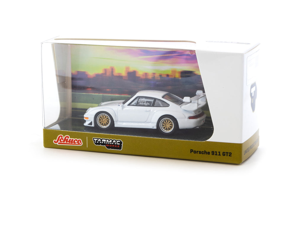 Tarmac Works x Schuco 1/64 Porsche 911 GT2 White
