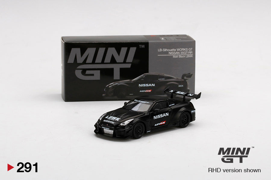 Mini GT 1:64 LB-Silhouette Works GT Nissan 35GT RR Ver2 ADVAN Matte Black ***in clamshell blisters***