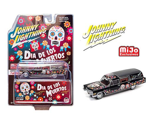 Johnny Lightning 1:64 Mijo Exclusives 1966 Cadillac Hearse 2021" Dia De Los Muertos" Limited 3,600PCS