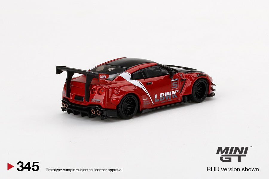 Mini GT 1/64 LB★WORKS Nissan GT-R R35 Type 2 Rear Wing ver 3 Red LB Work Livery 2.0 ***in clamshell blisters***