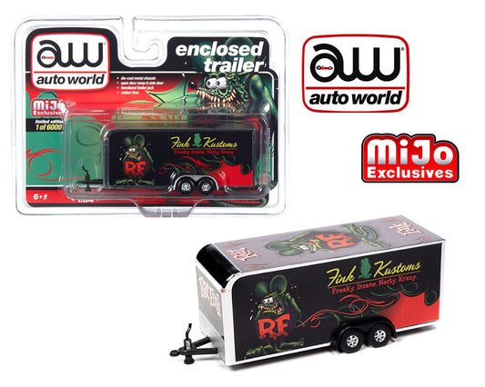 Auto World 1/64 MiJo Enclosed Trailer Rat Fink LTD 6,000 BK