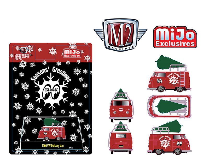 M2 Machines 1:64 Auto Thentics - Mijo Exclusive - 1960 Volkswagen Delivery Van Mooneyes Red