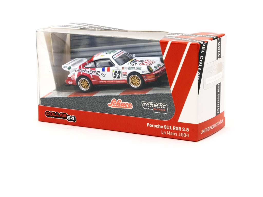 Tarmac Works x Schuco 1/64 Porsche 911 RSR 3.8 Le Mans 1994 #52