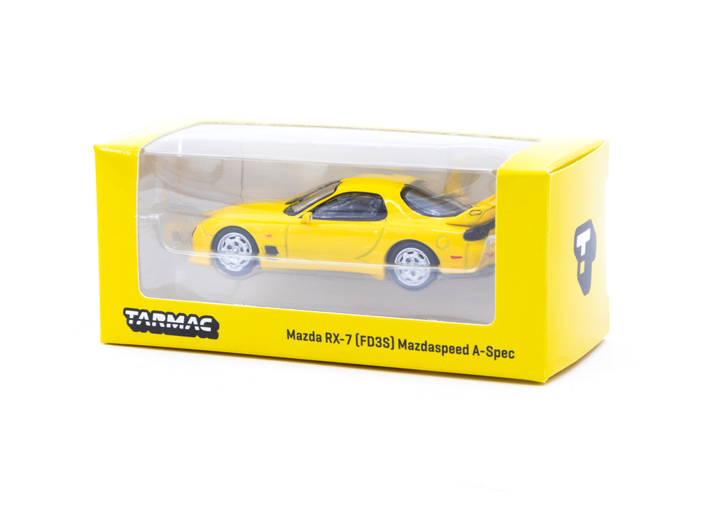 Tarmac Works 1/64 Mazda RX-7 (FD3S) Mazdaspeed A-Spec
Competition Yellow Mica