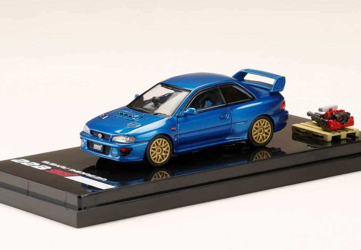 Hobby Japan 1/64 SUBARU IMPREZA 22B STi Version (GC8改) With EJ22改 engine display