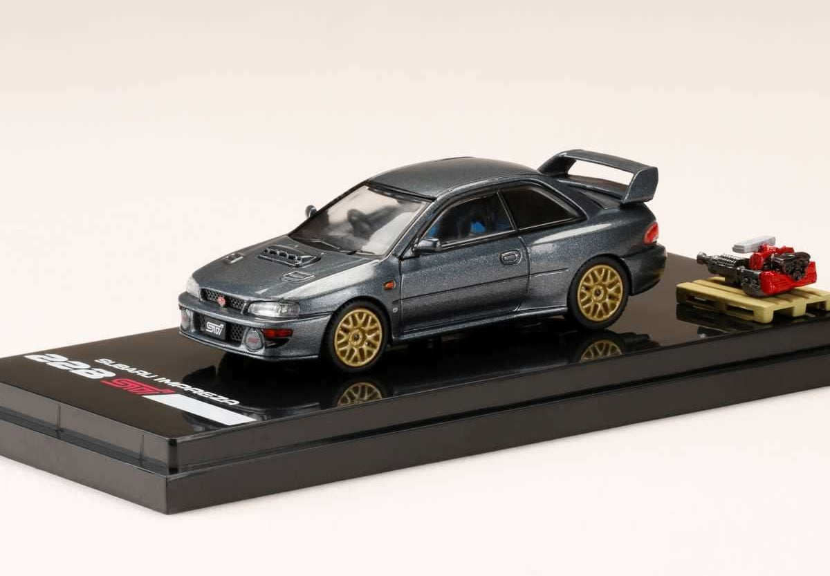 Hobby Japan 1/64 SUBARU IMPREZA 22B STi Version (GC8改) With EJ22改 engine display