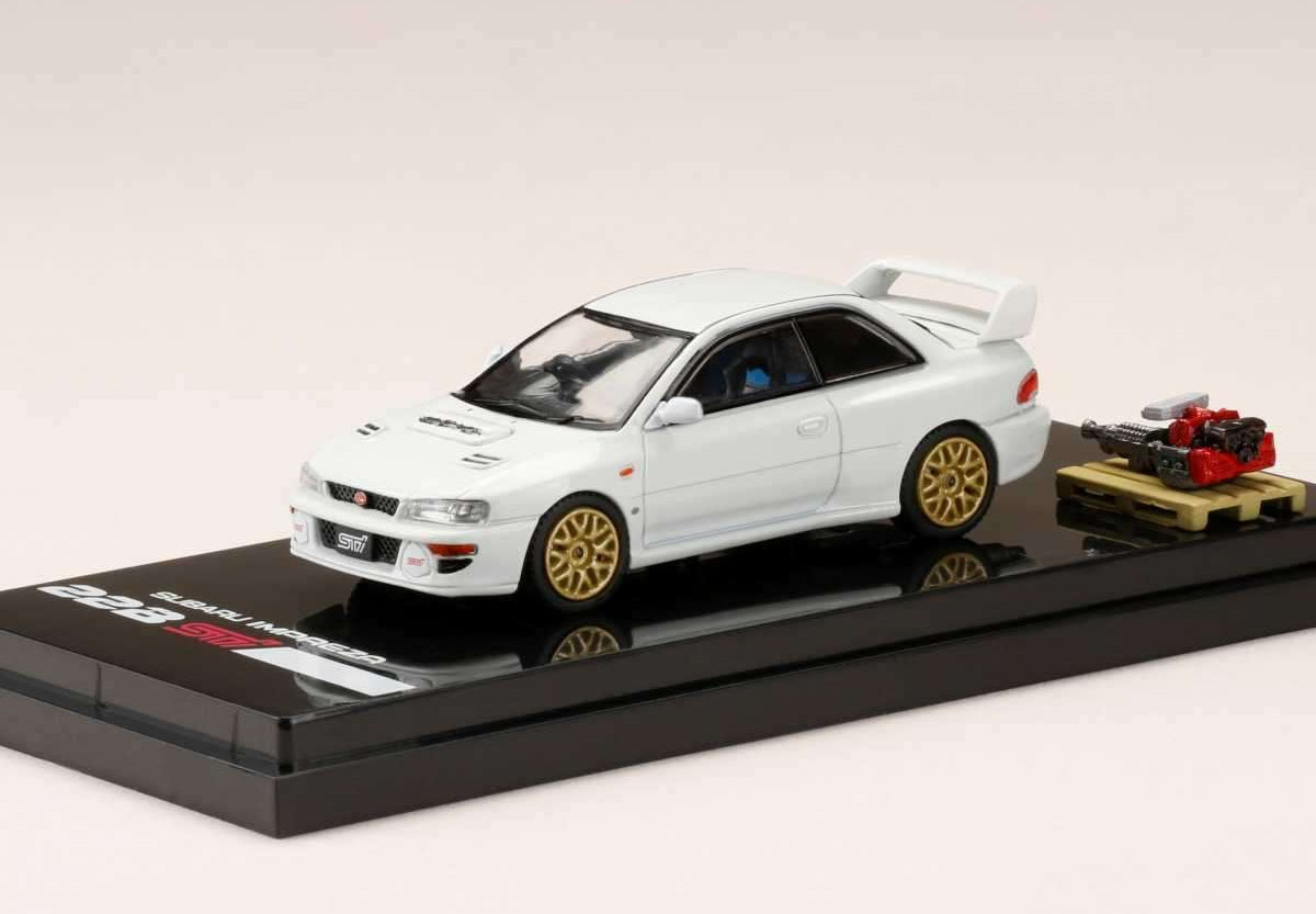 Hobby Japan 1/64 SUBARU IMPREZA 22B STi Version (GC8改) With EJ22改 engine display
