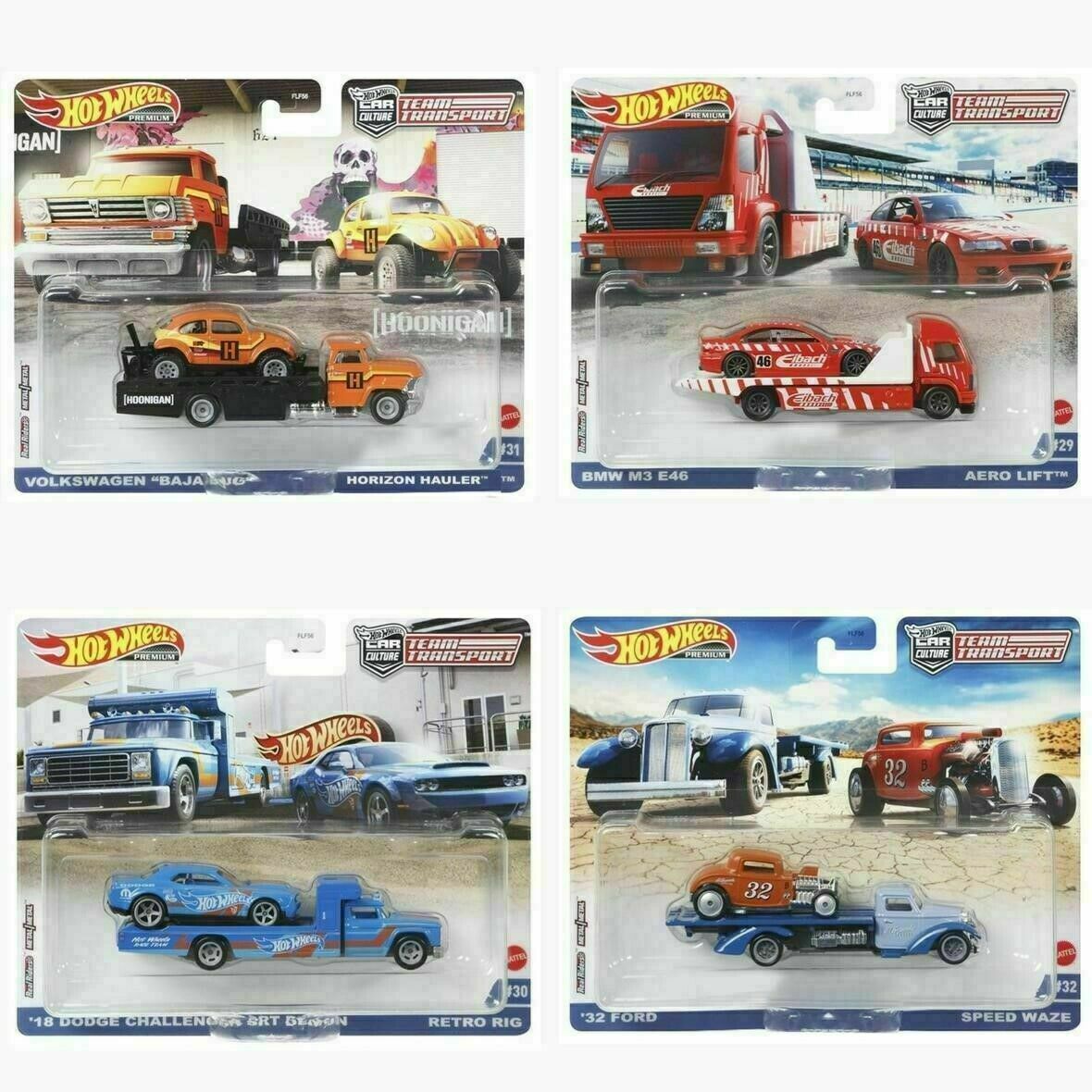 Hot Wheels 1:64 Car Culture Team Transport ( Set of 4 ) "L" CASE