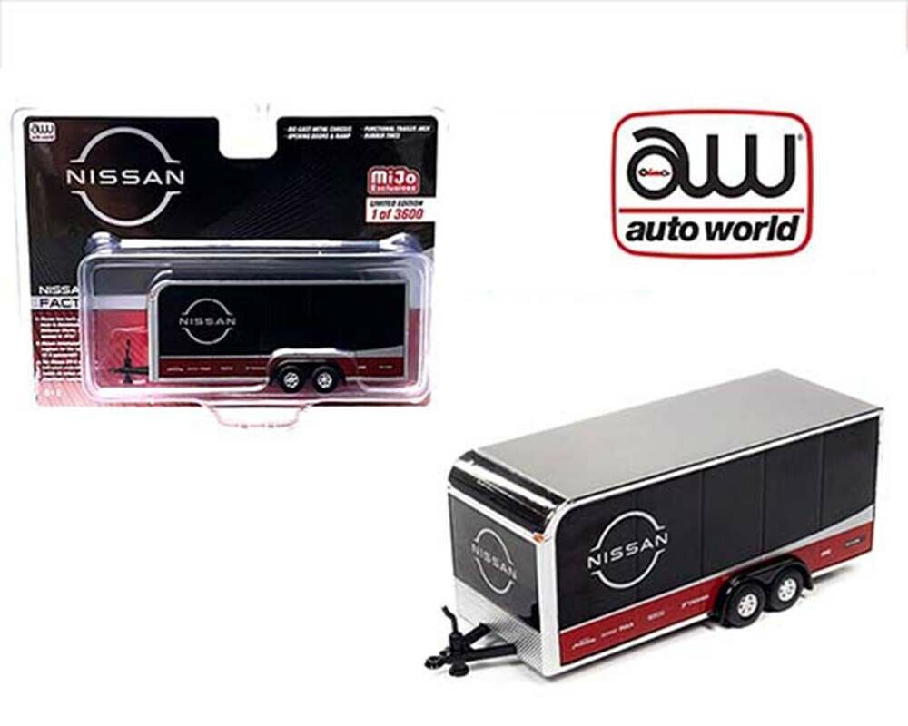 AW 1:64 MiJo Exclusives Enclosed Trailer Advan Nissan 3600 BK