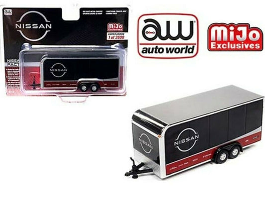 AW 1:64 MiJo Exclusives Enclosed Trailer Advan Nissan 3600 BK