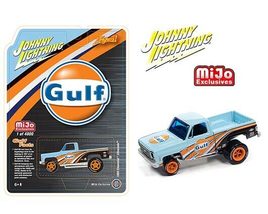 JL 1:64 MiJo Chevy 1980 Silverado Zinger GULF 4,800 Blue