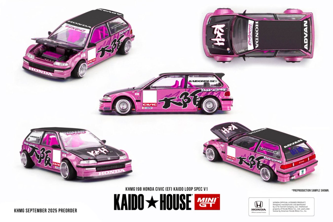 [ETA:  Jun 2026 ] Mini GT x Kaido★House 1/64 Honda Civic (EF) Kaido Loop Spec V1