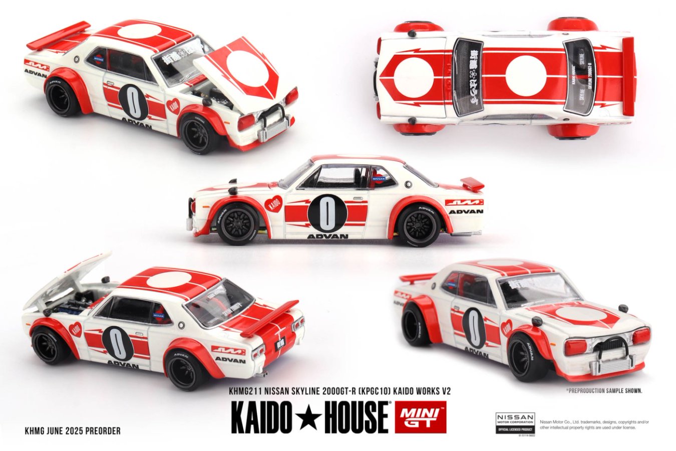 [ETA:  Mar 2026 ] Mini GT x Kaido★House 1/64 Nissan Skyline 2000GT-R (KPGC10) Kaido Works V2