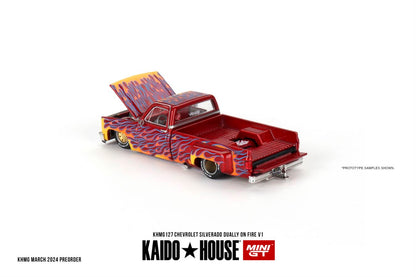 [ETA:  Jan 2025 ] Kaido★House x Mini GT 1/64 Chevrolet Silverado Dually on Fire V1