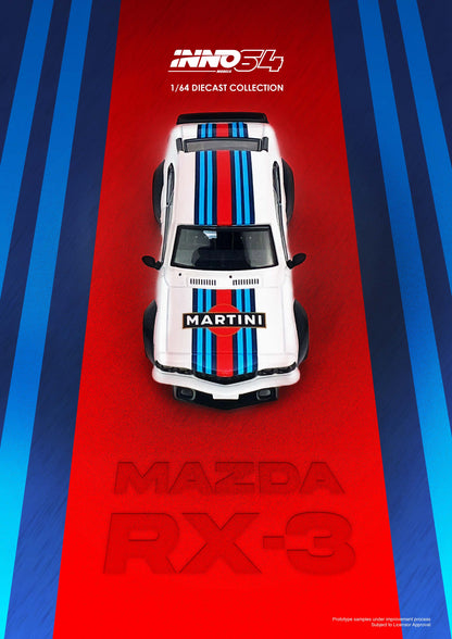 [ETA:  Jun 2025 ] Inno64 1/64 MAZDA SAVANNA RX3 "MARTINI RACING" Livery