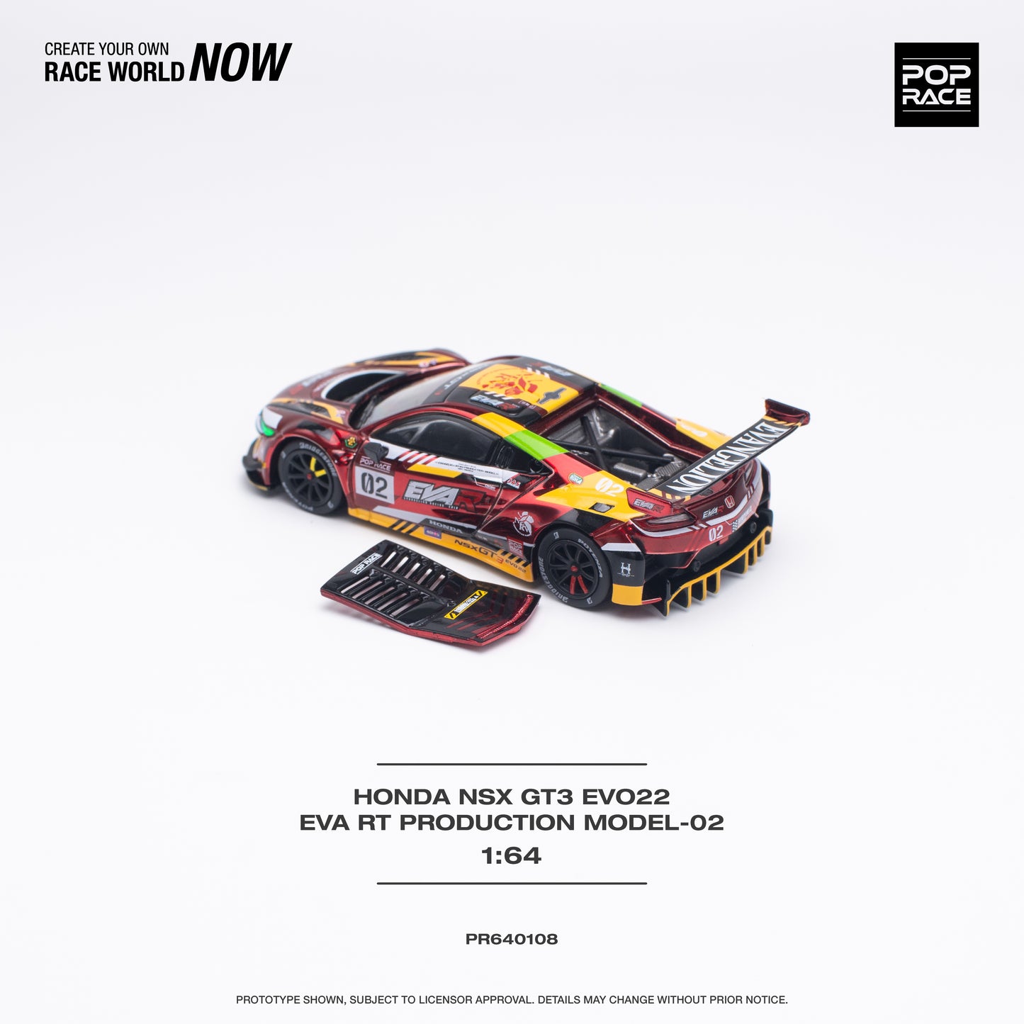 Pop Race 1/64 HONDA NSX GT3 EVO22 EVA RT PRODUCTION MODEL-02