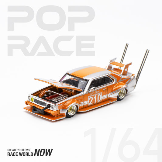 Pop Race 1/64 SKYLINE C210 KAIDO RACER BOSOZOKU STYLE ORANGE/SILVER