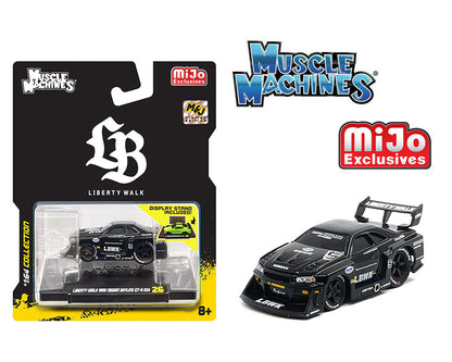 Muscle Machines 1/64 LBWK 1999 Nissan Skyline GT-R R34 – Black – Liberty Walk – Mijo Exclusives