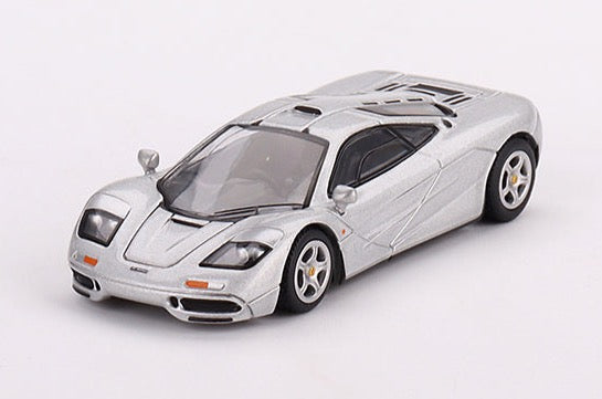 Mini GT 1/64 McLaren F1 – Magnesium Silver – Mijo Exclusives ***in clamshell blisters***