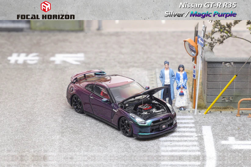 Focal Horizon 1/64 GT-R R35 Silver / Magic Purple