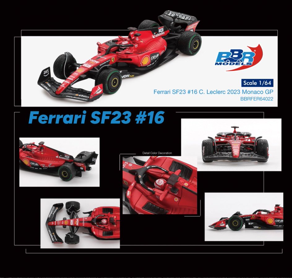 [ETA:  Mar 2026 ] BBR Models 1/64 Ferrari SF23 #16 C. Leclerc 2023 Monaco GP