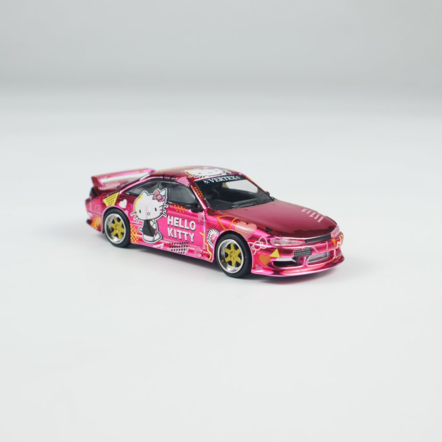 [ETA:  Feb 2026 ] Tarmac Works 1/64 VERTEX Silvia (S 14) Hello Kitty Pink Chrome