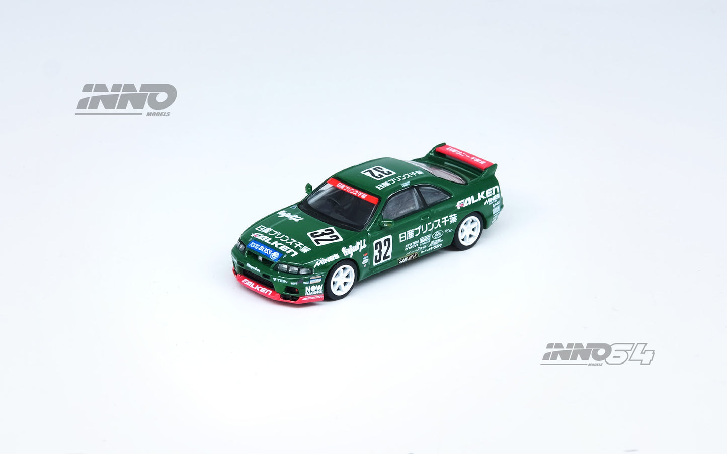 [ETA:  Jun 2025 ] Inno64 1/64 NISSAN SKYLINE GT-R R33 #32 "PRINCE CHIBA FALKEN"
N1 Super Endurance Series - TOKACHI 24H 1996