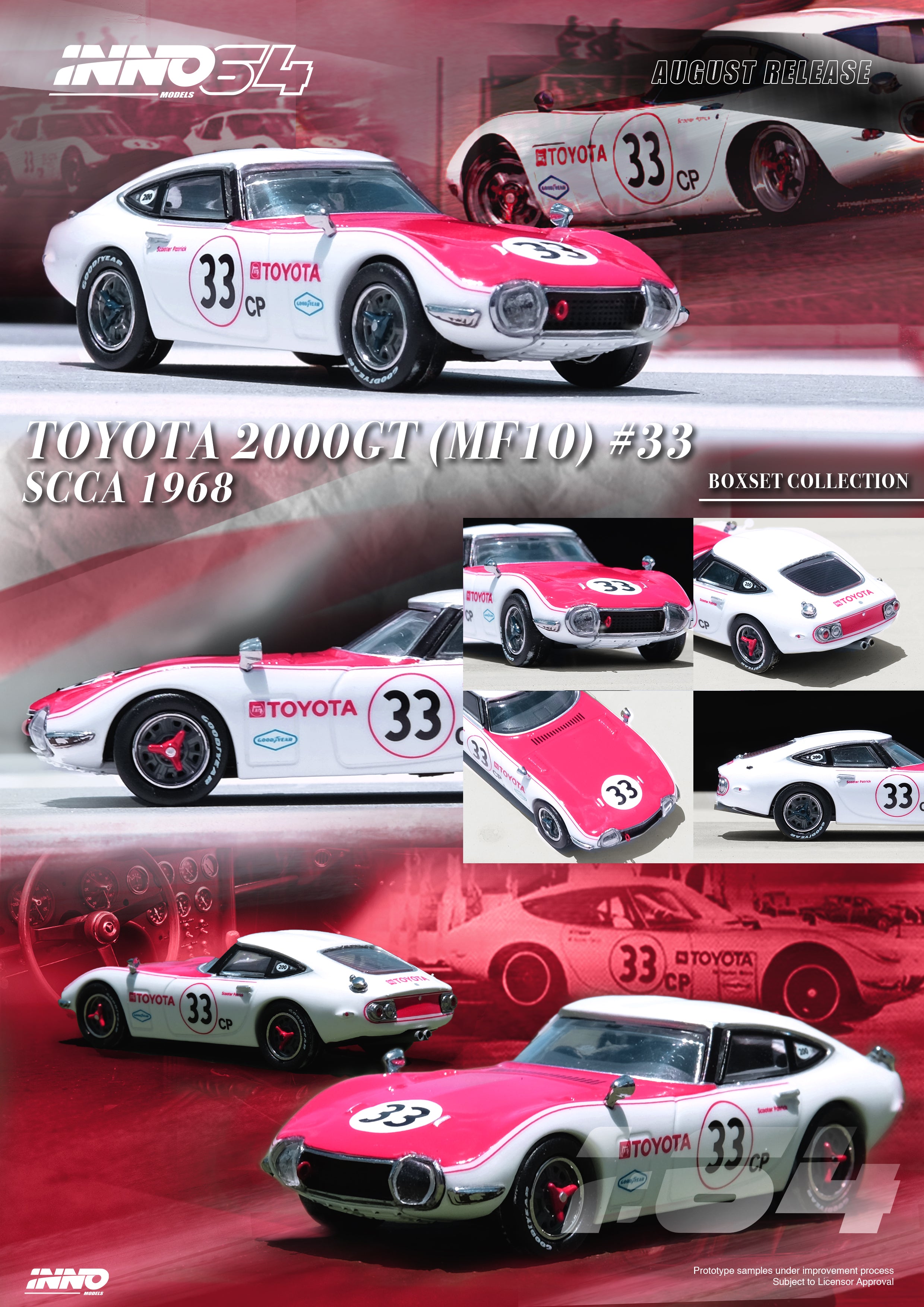 Inno64 1/64 TOYOTA 2000GT #23 & #33 SCCA 1968 Box Set Collection – Black  Ice Diecast