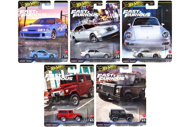 Hot Wheels 1/64 Fast & Furious Premium 2024 Set Of 5 Cars - HNW46-956G