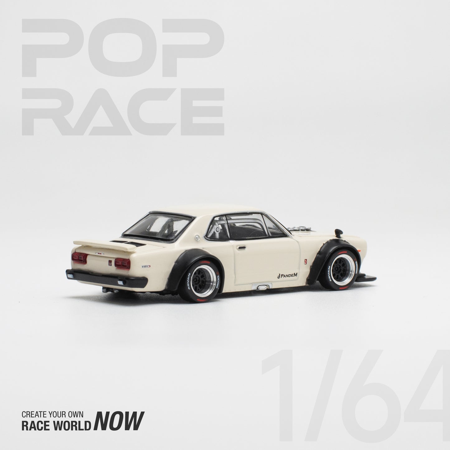 Pop Race 1/64 KPGC10 V8 Drift White