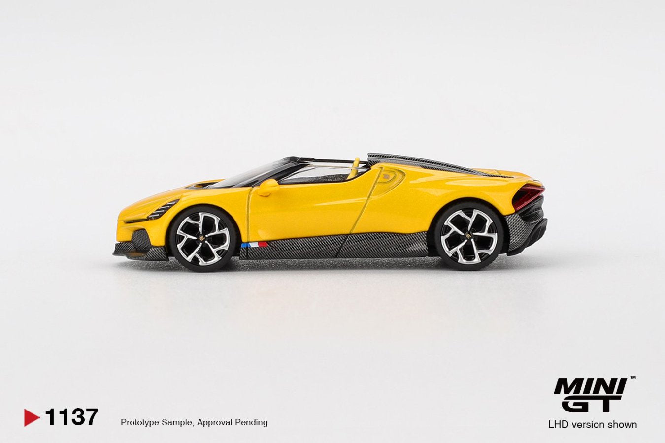 ETA: Sep 2026 ] Mini GT 1/64 Bugatti W16 Mistral Yellow – Black