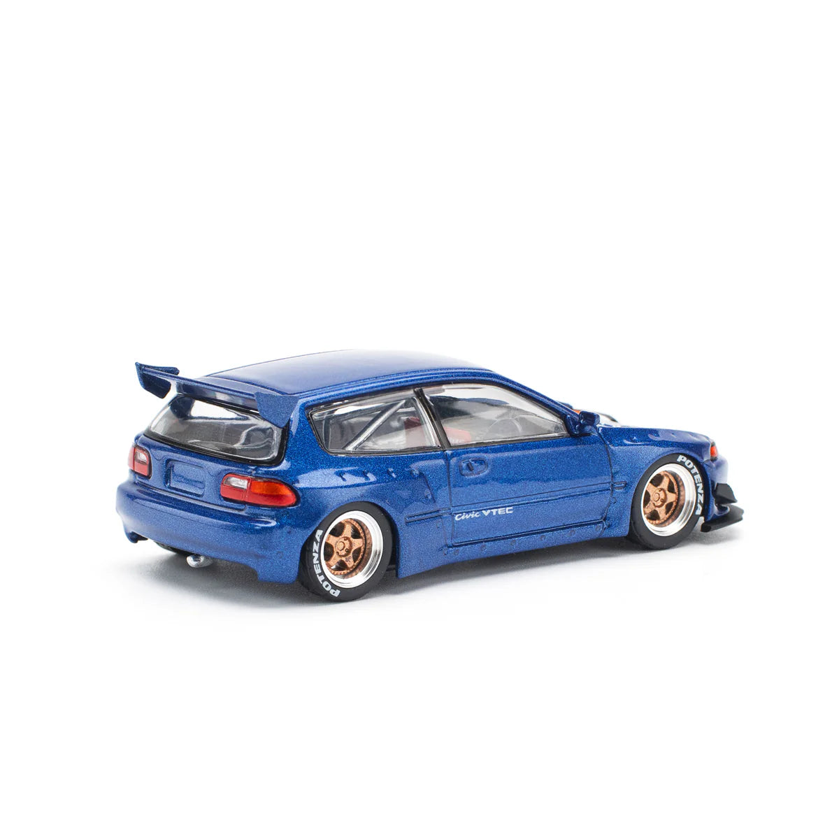 Pop Race 1/64 Pandem Civic EG6 Rocket Bunny Modified - Metallic Blue
(Open and Visible Engine)
