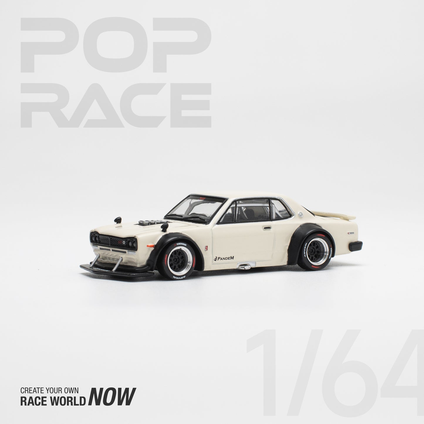 Pop Race 1/64 KPGC10 V8 Drift White