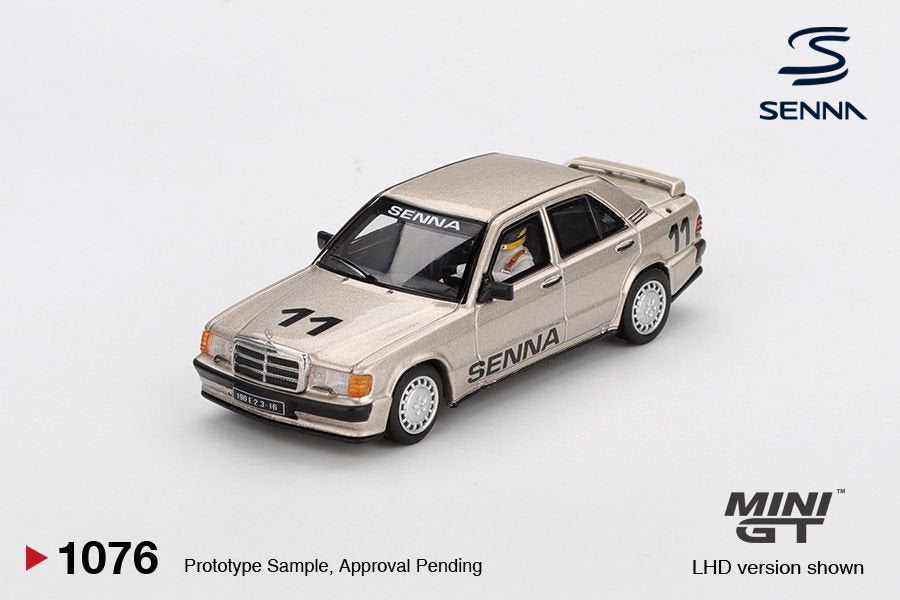 [ETA:  Dec 2025 ] Mini GT 1/64 Mercedes-Benz 190 E 2.3-16 #11 Ayrton Senna 1984 Nürburgring Race of Champions w/ Figure