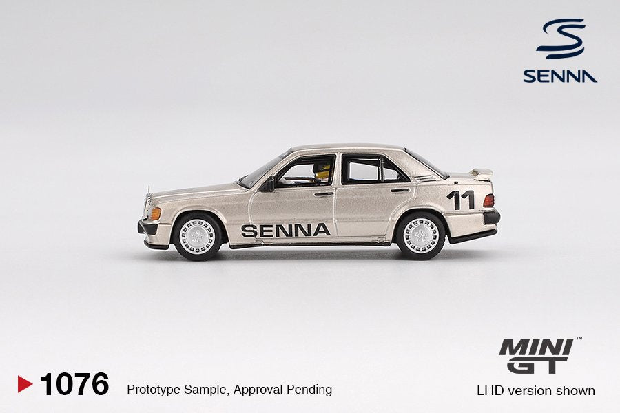[ETA:  Dec 2025 ] Mini GT 1/64 Mercedes-Benz 190 E 2.3-16 #11 Ayrton Senna 1984 Nürburgring Race of Champions w/ Figure