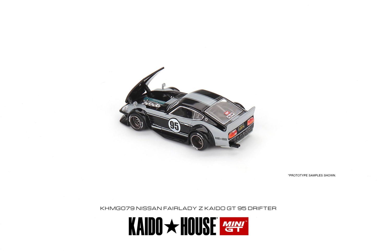 Mini GT x Kaido★House 1/64 Nissan Fairlady Z Kaido GT 95 Drifter V1 – Black Grey – Limited Edition