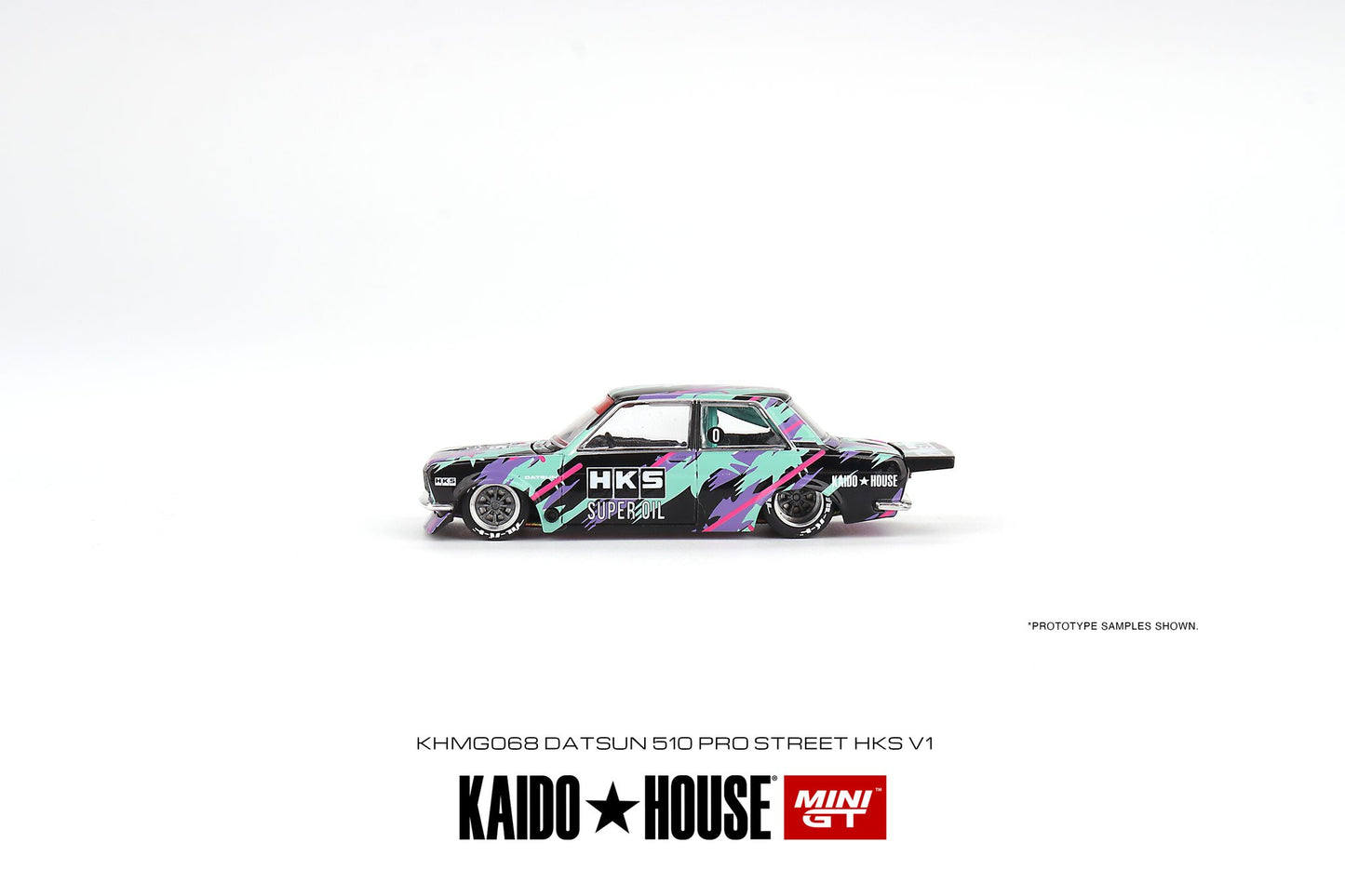 Mini GT x Kaido★House 1/64 Datsun 510 Pro Street HKS V1 – Black Green – Limited Edition