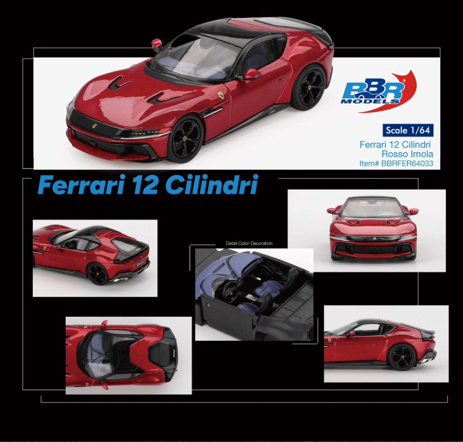 [ETA:  May 2026 ] BBR Models 1/64 Ferrari 12 Cilindri Rosso Imola