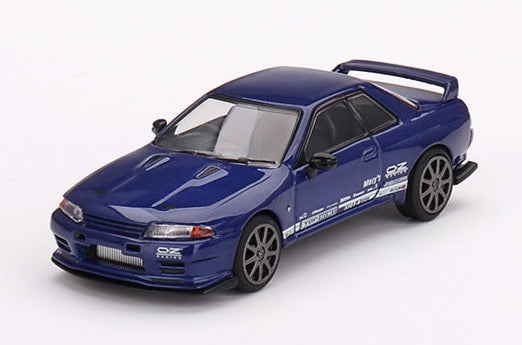 Mini GT 1/64 Nissan Skyline GT-R Top Secret VR32 – Blue Metallic ***in clamshell blisters***